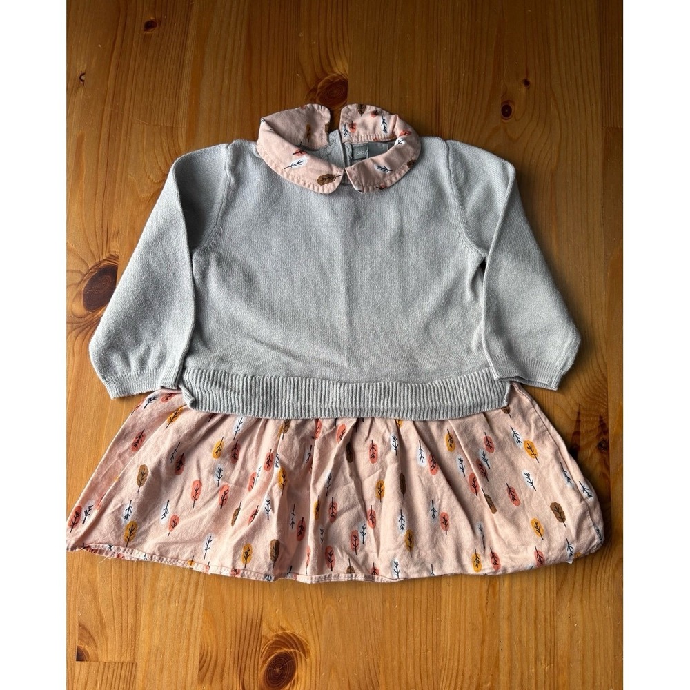Baby GAP Preppy Collared Shirt Sweater Dress Size 12-18 Months